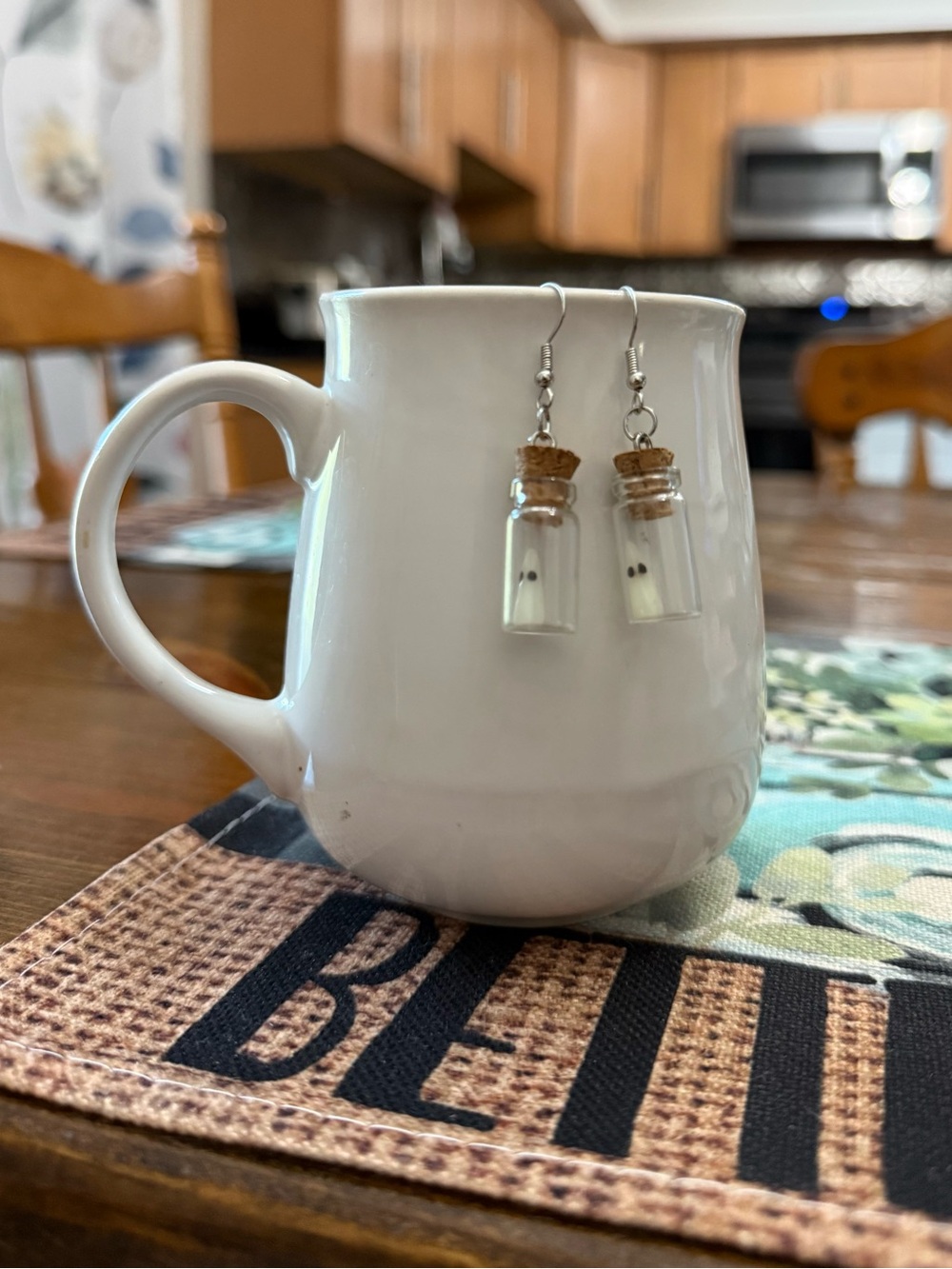 Glass Vial Ghost Earrings